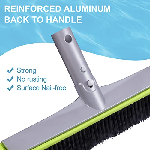 Sepetrel Pool Brush Head for Cleaning Walls,Heavy Duty Inground/Above Ground Swimming Pool Round Scrub Brushes with Premium Strong Bristle & Reinforced Aluminium Back - size: Hemispherical for Walls