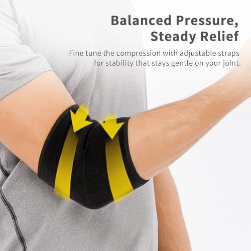 Bracoo Elbow Brace for Tendonitis Women Men, Tennis Elbow Compression Sleeve Wrap Support, Golfer's Elbow, Bursitis, Sprains, Strains, Sports Injury Recovery Joint, Arthritis Pain Relief, ES10 - color: Pink