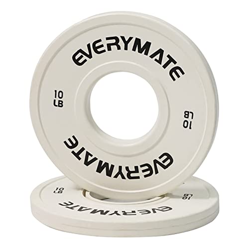 EVERYMATE Change Weight Plates 1.25LB 2.5LB 5LB Set Fractional Plate Olympic Bumper Plates for Cross Training Bumper Weight Plates Steel Insert Strength Training Weight Plates - color: 10 LBX2