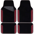 CAR PASS Waterproof Universal Fit Car Floor Mats, Car Mats Fit for SUV,Vans,sedans, Trucks,Set of 4pcs Car Carpet with Driver Heel Pad（Black and Burgundy） - color: Black and Burgundy