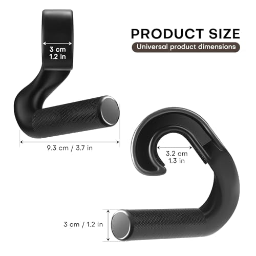 Neutral Grip Pull Up Handles - Heavy Duty Multi-Purpose Handles for Pull Ups & Deadlifts - Ergonomic Workout Handles & Exercise Machine Attachments with Premium Grips - style: 45°hook handle