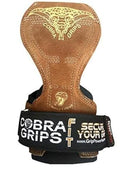 Cobra Grips Weight Lifting Gloves with Adjustable Neoprene Padded Wrist Wraps - Heavy Duty Alternative to Power Lifting Hooks for Deadlifts - color: FIT Brown Leather, size: 4.25 - 7.0"