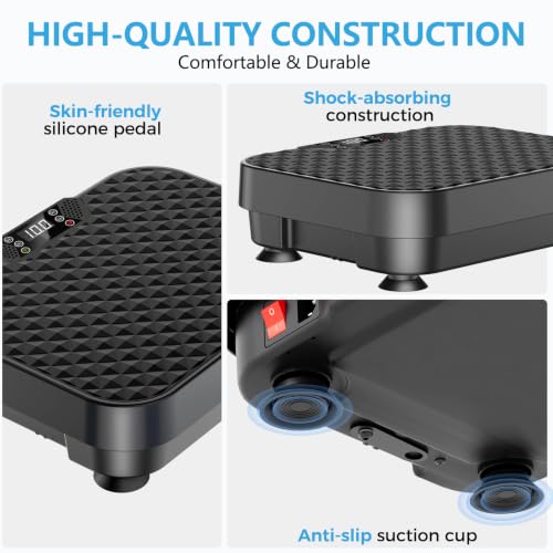 Vibration Plate Exercise Machine Vibration Plate for Lymphatic Drainage Weight Loss,Muscle Activation Fat Burner for Women Men,250 Speeds Shake Plate,Whole Body Exercise Equipment - color: Black