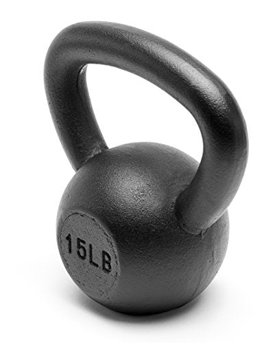 Powder Coated Solid Cast Iron Kettlebell Weights Set 5lb to 45lb Various Combination - color: L-Black(15+15)lb