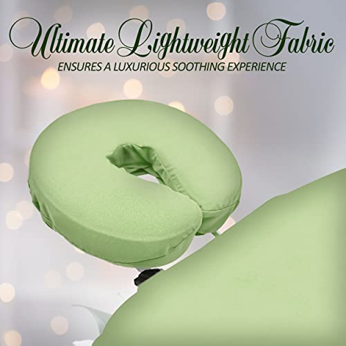 LONDON LINENS Pack of 10, Premium Extra Thick 100% Cotton Flannel Massage Tables Face Cradle Covers Cozies Fitted - Includes 10 pcs (Sage Green) - color: Sage Green, size: 10
