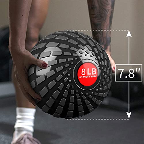 Medicine Ball 8, 10 lbs Slam Ball Weighted Balls for Exercise Strength and Crossfit Workout - color: Dynamic Black, size: 8 LB