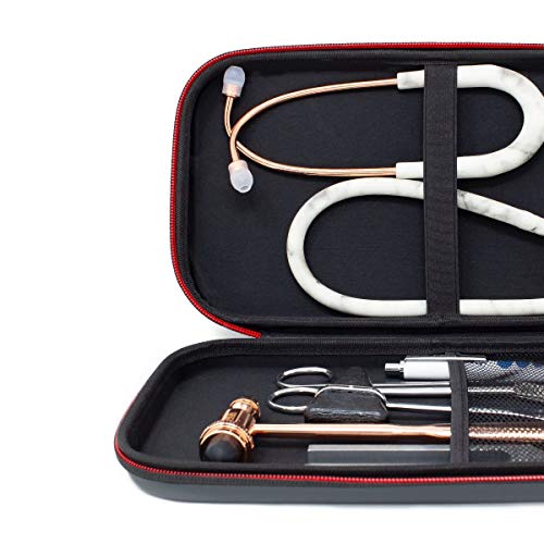 MDF Instruments, Hard Travel Carrying Case with Mesh Pocket, Medium Size, Fits MD One & Acoustica Stethoscopes, Reflex Hammers, Sphygmomanometers, Penlights, Doctor & Nurse Accessories (MDFSCM12)