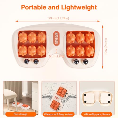 Meifuly Double Foot Massage Roller for Plantar Fasciitis, Portable Dual Foot Roller Tool for Home Use(Orange) - color: Orange