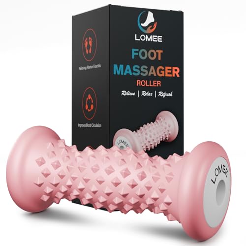 Foot Roller Massager for Plantar Fasciitis, Foot Arch and Heel Pain Relief | Deep Tissue Muscle Massage, Feet Ergonomic & Rounded Top Design - color: Pink