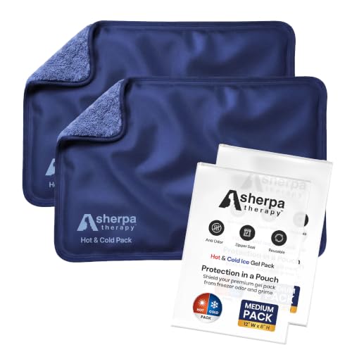 Medium Flexible Gel Ice Packs Reusable - Hot and Cold Soft Ice Packs for Injuries Reusable for Ankle, Arm, Foot, Leg, Back Pain Relief - 8" x 12" - 2PK - Blue - size: Medium (2 pack), style: Blue