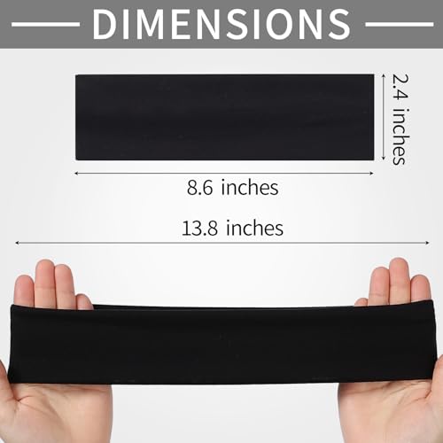 Panleding 12 Pack Sports Headbands for Women, Non-Slip Elastic Soft Hair Bands, Fashion Hair Warp for Workout, Yoga, Running, Fitness, Black - color: Black