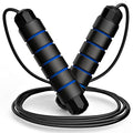 Jump Rope, Tangle-Free Rapid Speed Jumping Rope Cable with Ball Bearings for Women, Men, and Kids, Adjustable Steel Jump Rope with Foam Handles for Home Gym Exercise Fitness Workout Equipment & Slim Body - color: Blue