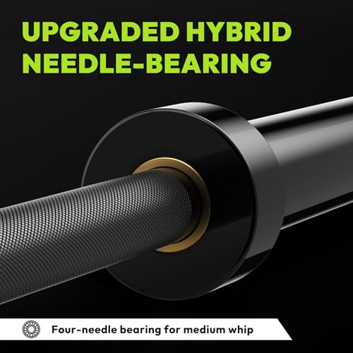 HANDBODE Olympic Barbell 6.5 ft/7 ft, 2 Inch Straight Womens Bars, 35 lb/45 lb Weight Bar, 1000 lb High-Capacity, for Weightlifting, Bench Press, Deadlift, Squat, Home Gym Strength Training - color: 7 ft Barbell 45 lb, 1000 lb, Black