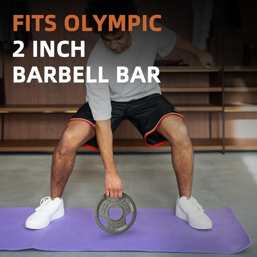 Fitvids 2 Inch Olympic Barbell Weight Plates, 2.5 LB to 45 LB Plates for Home Gym Strength Training, Triple-handle Design - style: 2.5LB (Set of 4)