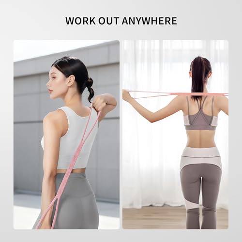 PROIRON Figure 8 Resistance Bands with Handles Exercise Band Stretch Bands for Yoga arm Chest and Shoulder Stretch 8 Shaped Resistance Band for Women - color: set- Pink/Blue/Green, size: Standard