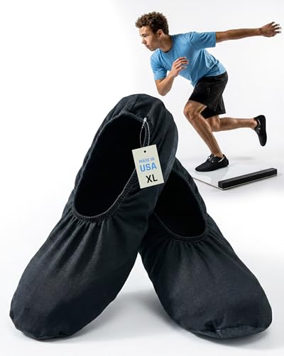 Slide Board Booties - X- Large Elastic Fit for Men 12–17, Women 14–19 - Hand Sewn in Chicago - Reusable Glide Slippers for Any Slide Board - Durable Training Accessory - size: X-Large