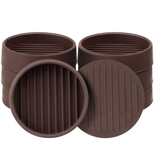 Non Slip Furniture Pads, 3"x3" Round Rubber Furniture Caster Cups Anti-Sliding Bed Stopper, Anti Grippers Floor Protectors for Furniture Bed, Couch, Chair Leg (Brown, 8 Pack) - size: 3" x 3" (Set of 8)-Round