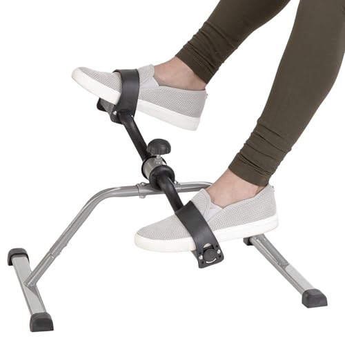 Under Desk Exercise Bike Pedal Exerciser – Mini Stationary Cycle with Adjustable Resistance, Calorie Tracker & Foldable Design – Compact Pedal Machine for Home, Office, or Physical Therapy by Wakeman - style: Standard