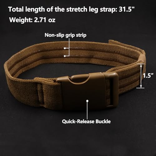 Tactical Leg Strap Drop Swivel Attachment for Holsters, Thigh Strap Belt for Leg Holster, with Quick-Release Buckle. - color: Leg Strap & Adapter-tan
