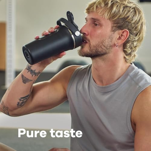 Hydro Flask Shaker Bottle – Insulated Stainless Steel Gym Bottle for Pre Workout & Protein 24 Oz Agave - color: Agave Green