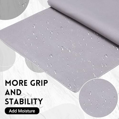 Breling 4 Pack 72" x 24" Hot Yoga Towel Non Slip Microfiber Mat Towel Sweat Absorbent Soft Pilates Mat Essentials for Hot Yoga Pilates Exercise(Light Grey) - color: Light Grey