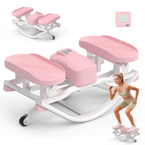 HOTWAVE Rock Stepper, The Rock Stepper Side to Side Exercise Machine – 350 lb Capacity, Oversized Pedals, Low Impact 3D Lateral Stepper for Home Workout - color: Pink