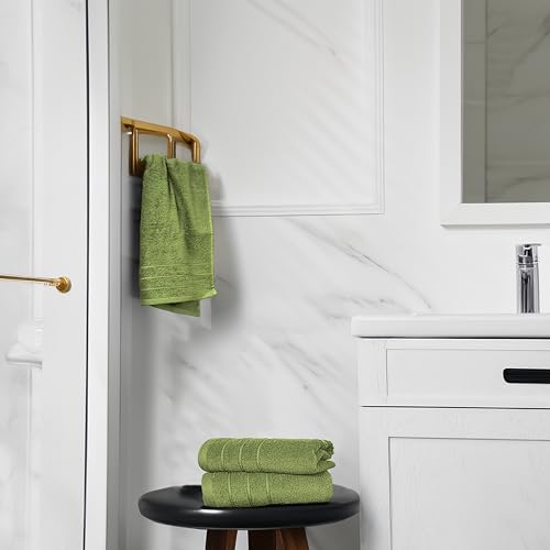 Tens Towels Pack of 6 Hand Towels, 100% Cotton, Lighter Weight, Quick to Dry, 16 x 28 Inches, Super Soft & Absorbent, Perfect for Bathroom & Kitchen, Green - color: Forest Green