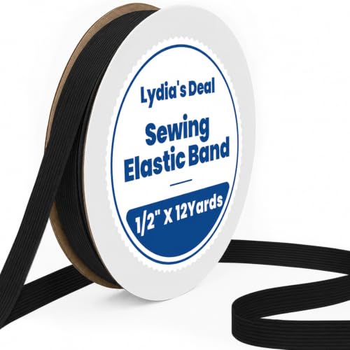 Elastic Band for Sewing 1/2 Inch Wide 12 Yards, Durable & Soft High Elasticity Stretch Elastic Bands Cord for Sewing, Waistbands, Pants, DIY Crafts, Black - color: Black, size: 1/2 Inch * 12 Yards