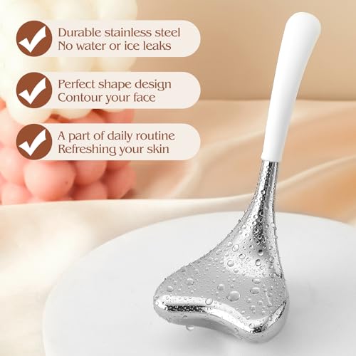 Running man Cryo Sticks for Face - Gua Sha and Massage 2-in-1, Ice Globes-Facial Skin Care Tools for Women, Cold Globes for Facials, Cooling Face Globes - color: Silver