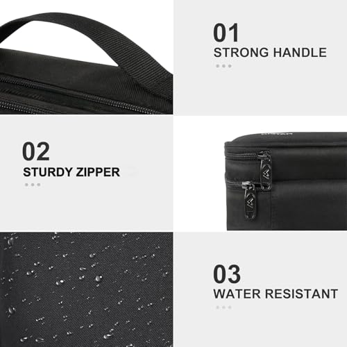 MATEIN Electronic Organizer Travel Case, Small Double Layers Cable Organizer for Travel Accessories, Water Resistant Portable Tech Case for Phone, Cords, Charger, Earphone, Tech Gifts, Black - color: Antique Black, size: Small