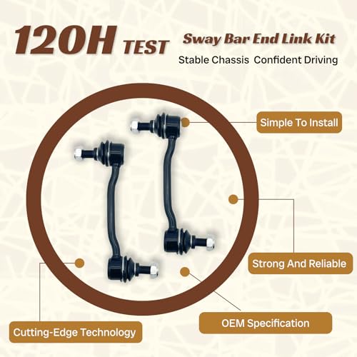 K80949 2PC Front Stabilizer Sway Bar End Link Fit for Hyundai 2006 2007 2008 2009 2010 2011 Azera, 2006-2010 Sonata, Fit for Kia 2007-2009 Amanti - size: K80949 X2