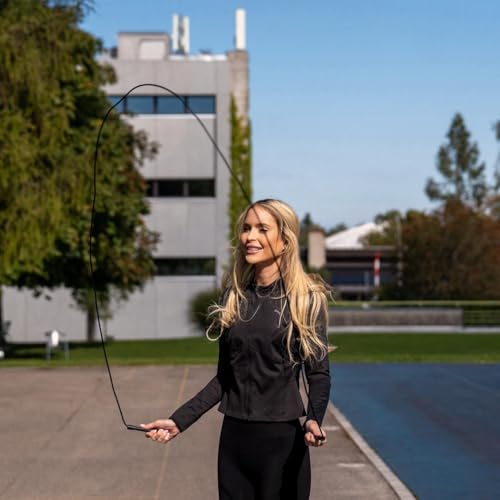 Swissskip Speed Jump Rope by Dayan Kolev, 5mm PVC Skipping Rope, Great for Beginners and Advanced Athlets, Designed for Fitness, Cardio, Boxing & CrossFit, Adjustable length with Unbreakable Handles - color: Black
