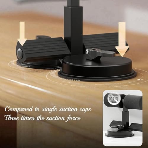abs master sit up bar,sit ups foot holder with Elastic 2 Suction Cups and Pull Rope Portable Sit Up Assistant Device for Home Workout - color: black
