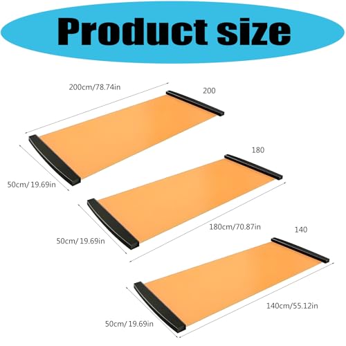 Fitness Mat Skating Slide Board Household Sliding Fitness Training Board for Ice Hockey Roller Skating Leg Exercise Thicken Sliding Workout Mat - size: 200x50cm Black