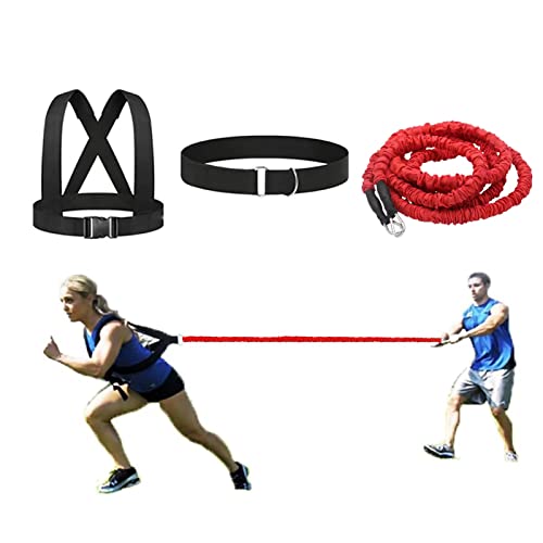 Resistance Explosive Training Rope Force Improve Power, Agility, Strength Track and Field Football Basketball Volleyball Multi-Directional Physical Equipment - color: red rope, size: 9.8FT