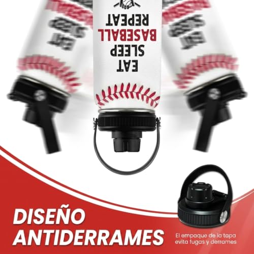 Baseball Water Bottle 32 Oz - Insulated Stainless Steel Sport Bottles with Lid - Baseball Men Players Fan Coach - color: Baseball 3
