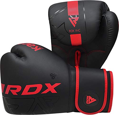 RDX Boxing Gloves, Pro Training Sparring, Maya Hide Leather, Muay Thai MMA Kickboxing, Men Women Adult, Heavy Punching Bag Focus Mitts Pads Workout, Ventilated Palm, Multi Layered, 8 10 12 14 16 18 Oz - color: RED, size: 10 OZ