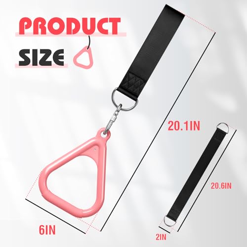 LadyRosian Trapeze Bar Swing Monkey Bars Hanging Ninja Rings Warrior Slackline Obstacle Course Kits for Kid Playground Equipment Accessories (Pink) - color: Pink