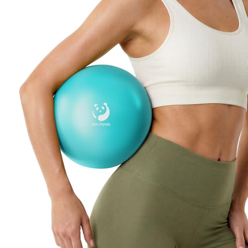Slim Panda Pilates Ball, 9 Inch Small Exercise Ball, Anti Burst Mini Yoga Ball for Stability, Workout, Barre, Core Strength, Physical Therapy, Balance, Stretching - color: Lake Blue
