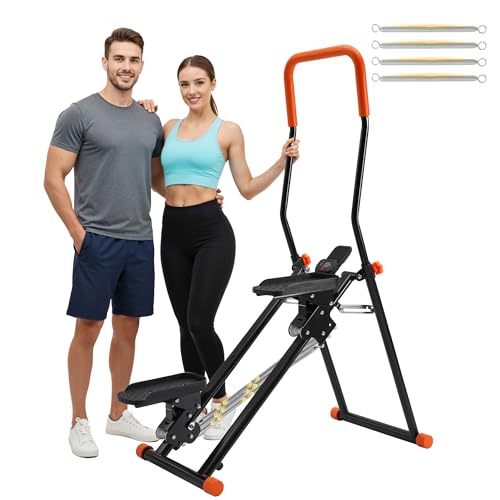 Stair Stepper for Home Gym,2.0 Stair Climber with 3-Level Adjustable Resistance&2 Incline,Extra-Wide Non-Slip Pedals - color: Black, size: 2.0
