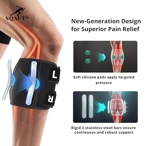 Sciatica Pain Relief Brace with Dual Removable Pressure Pads – Adjustable Acupressure Knee Strap for Nerve Pain, Lower Back, Hip & Leg Pain Relief – Comfortable, Anti-Slip Support Band for Daily Use