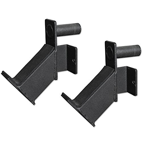 Valor Fitness J-Hooks for 2.5" x 2.5" Power Rack, Heavy-Duty Barbell J Cups, Pair, 750 lb Capacity, Steel Barbell Holders for Squat Rack, Power Cage & Home Gym