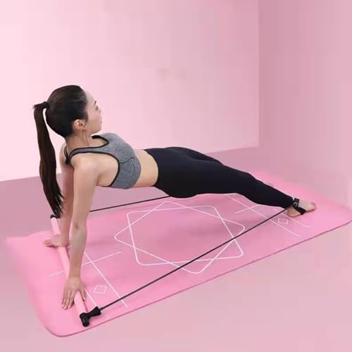 Stretched Fusion Pilates Bar Multifunctional Easy Installation Workout Bar | Elastic Portable for Home Gym, Travel, Pilates Workouts, Full Body Toning, Core Stability, Stretching, Resistance Band - color: Multicolor