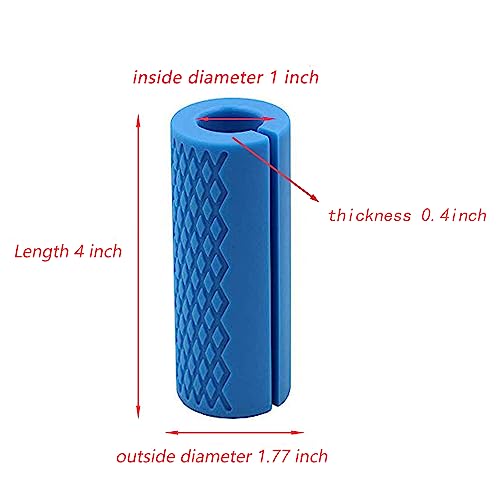 Barbell Grips - Thick Dumbbell Grips Arm Blaster Adapter with High-Density Silicone Rubber, Bar Grips for Weightlifting Muscle Growth Rapidly and Hands Stress Relieve - color: Blue