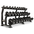 XMARK Dumbbell Weights Sets, 5-50lb and 5-75lb Dumbbell Sets, No Odor, Urethane Dumbbells, Commercial Gym and Home Gym Equipment - color: 05) 5-75lb Round & Classic Rack