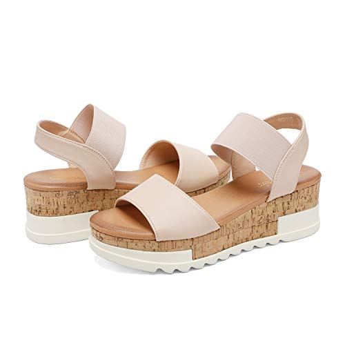 DREAM PAIRS womens Reed - color: Nude, size: 9
