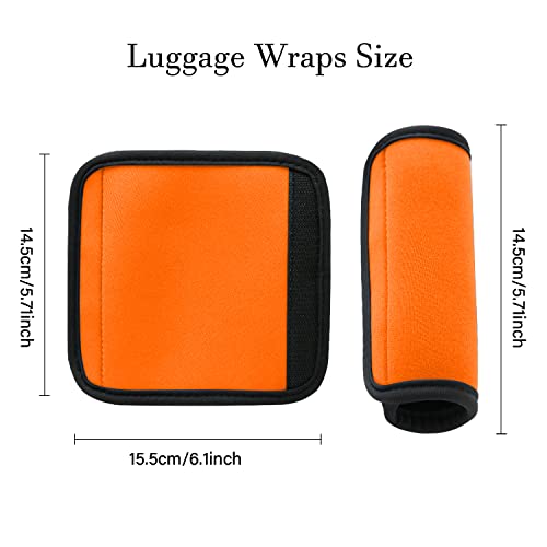 2 Pack Luggage Handle Wraps for Suitcase, Bright Color Comfort Soft Handle Covers (Orange) - color: Orange