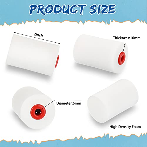 60 Pcs 2 Inch Foam Mini Paint Roller Covers Small High Density Sponge Paint Roller Refills for Painting House Wall Cabinet Household Tool Textured Smooth Corner