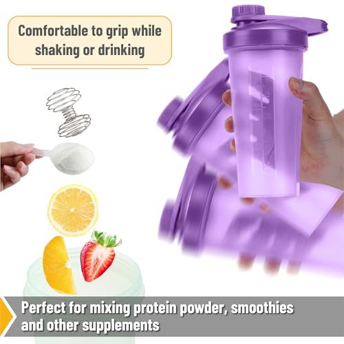 Mr. Pen- Shaker Bottles for Protein Mixes with Twist Cap, 28 oz | Purple Protein Shaker Bottle with Wire Whisk Ball, Mixer Bottle - color: Purple