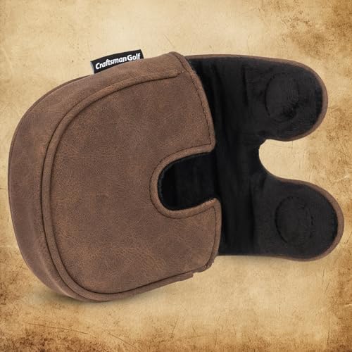 Craftsman Golf Cowboy Western Retro Brown Durable Golf Headcover Head Cover fits up to 460cc Driver for Fairway Wood Hybrids Rescue Putter Protector - style: DF3 putter cover
